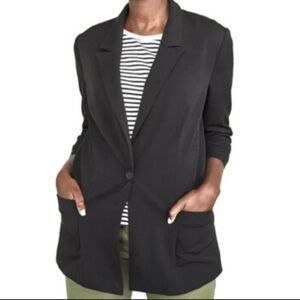 Elizabeth and James Blazer - dark charcoal gray single button w/pockets